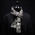Silk scarf Jacquard Scherenschnitt Sericulture (pistachio dark brown)