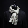 Silk Scarf Jacquard Silhouette Sericulture (Pistachio-Beige)