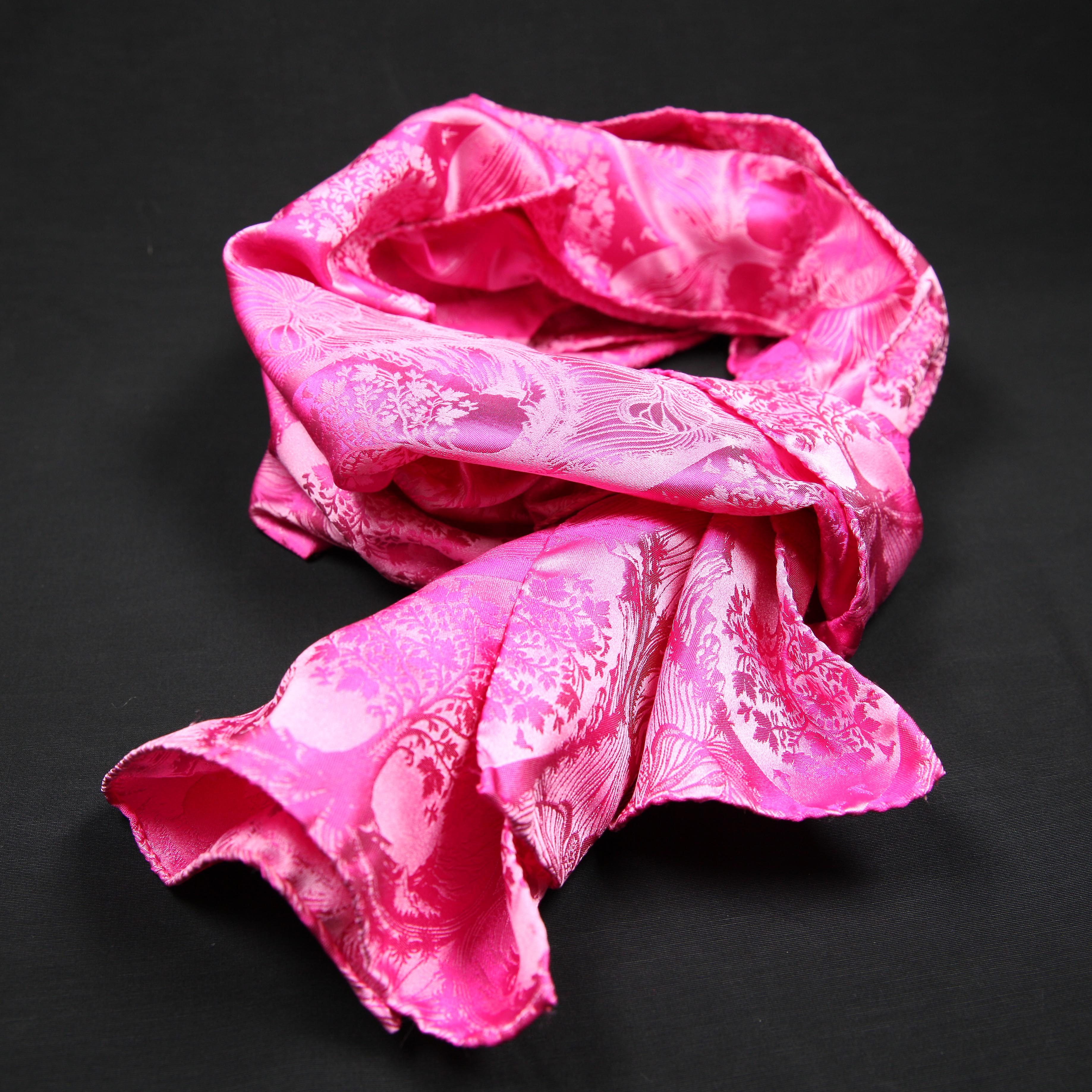 Jacquard Silk Scarf Silhouette Sericulture (Pink-Light Pink)