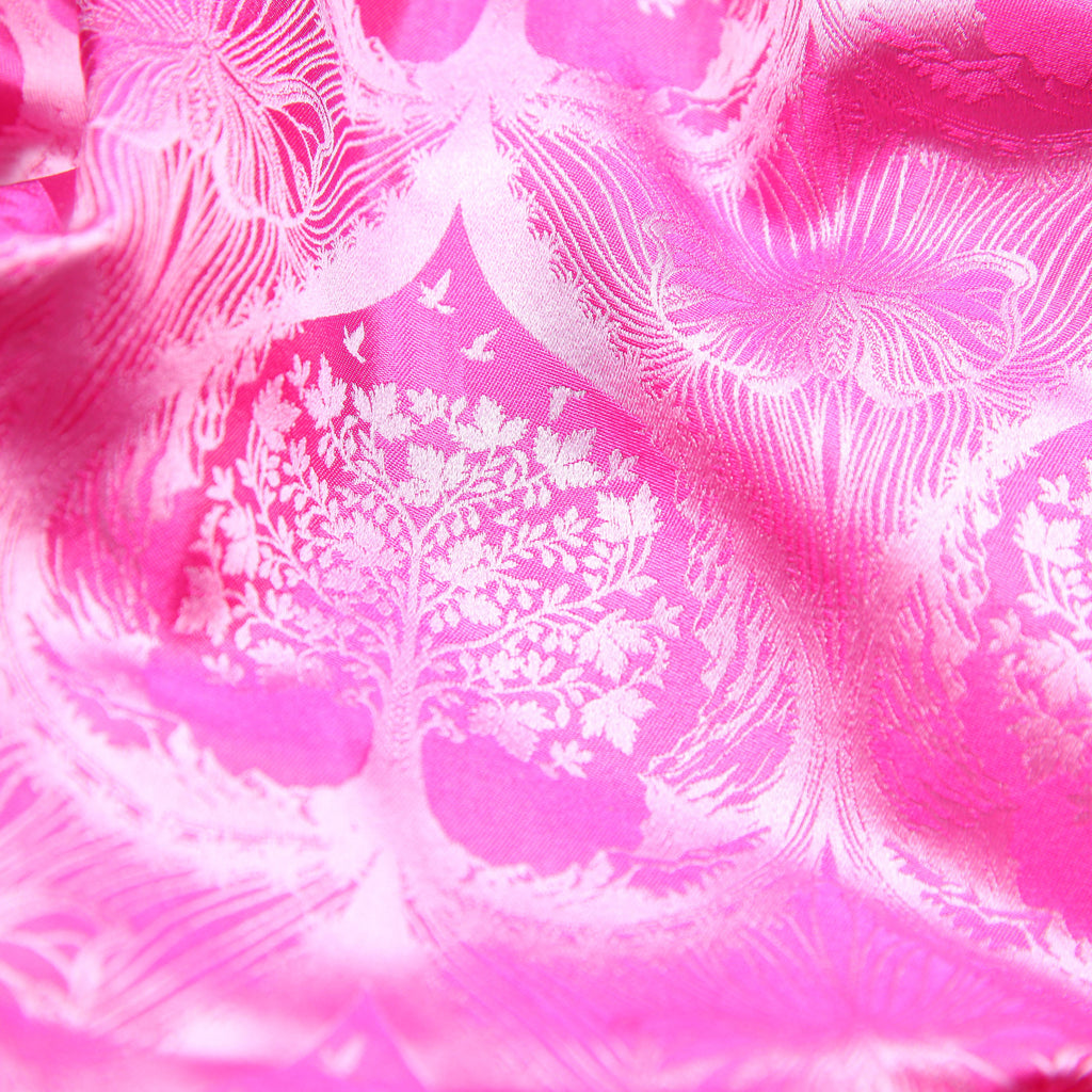 Jacquard Silk Scarf Silhouette Sericulture (Pink-Light Pink)