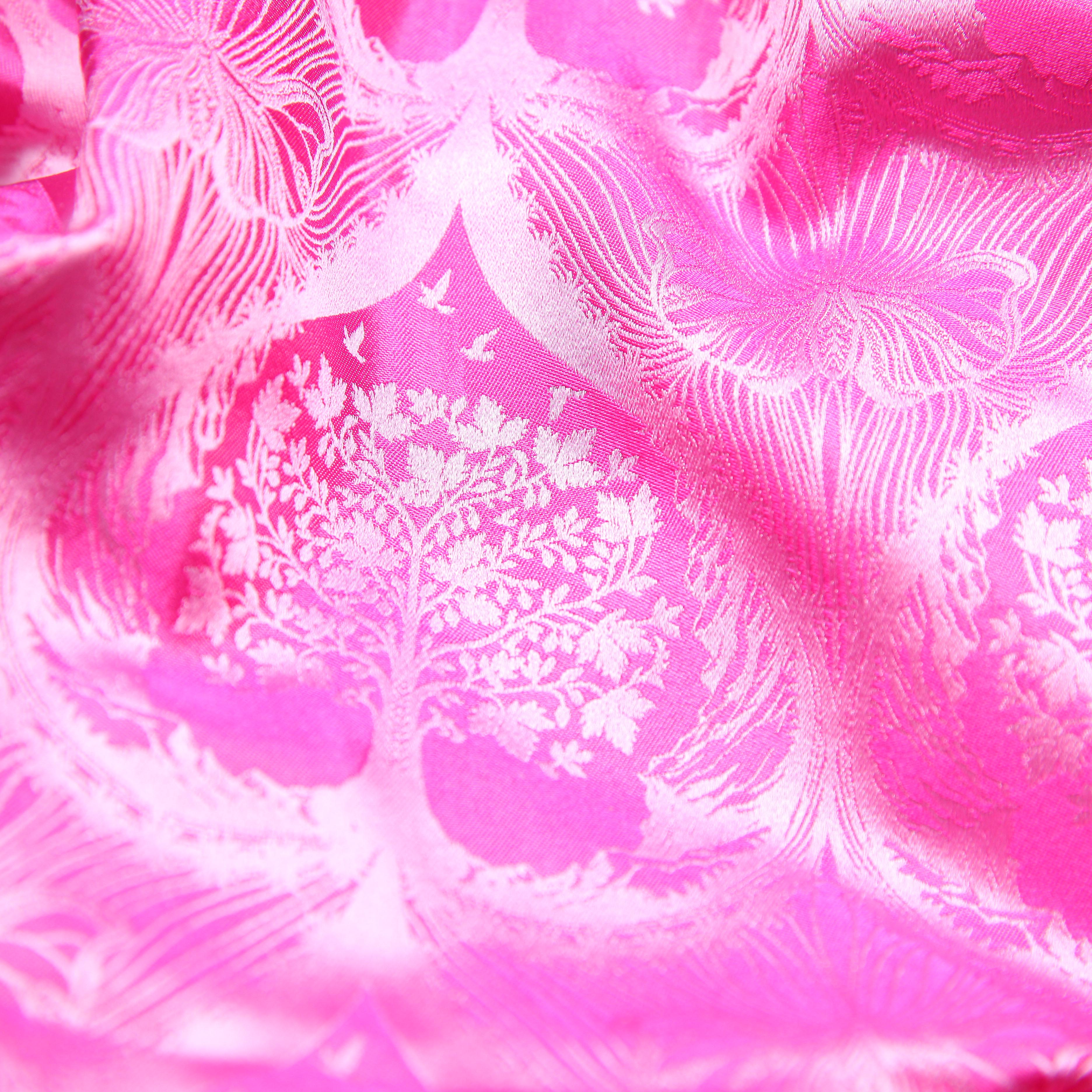 Jacquard Silk Scarf Silhouette Sericulture (Pink-Light Pink)