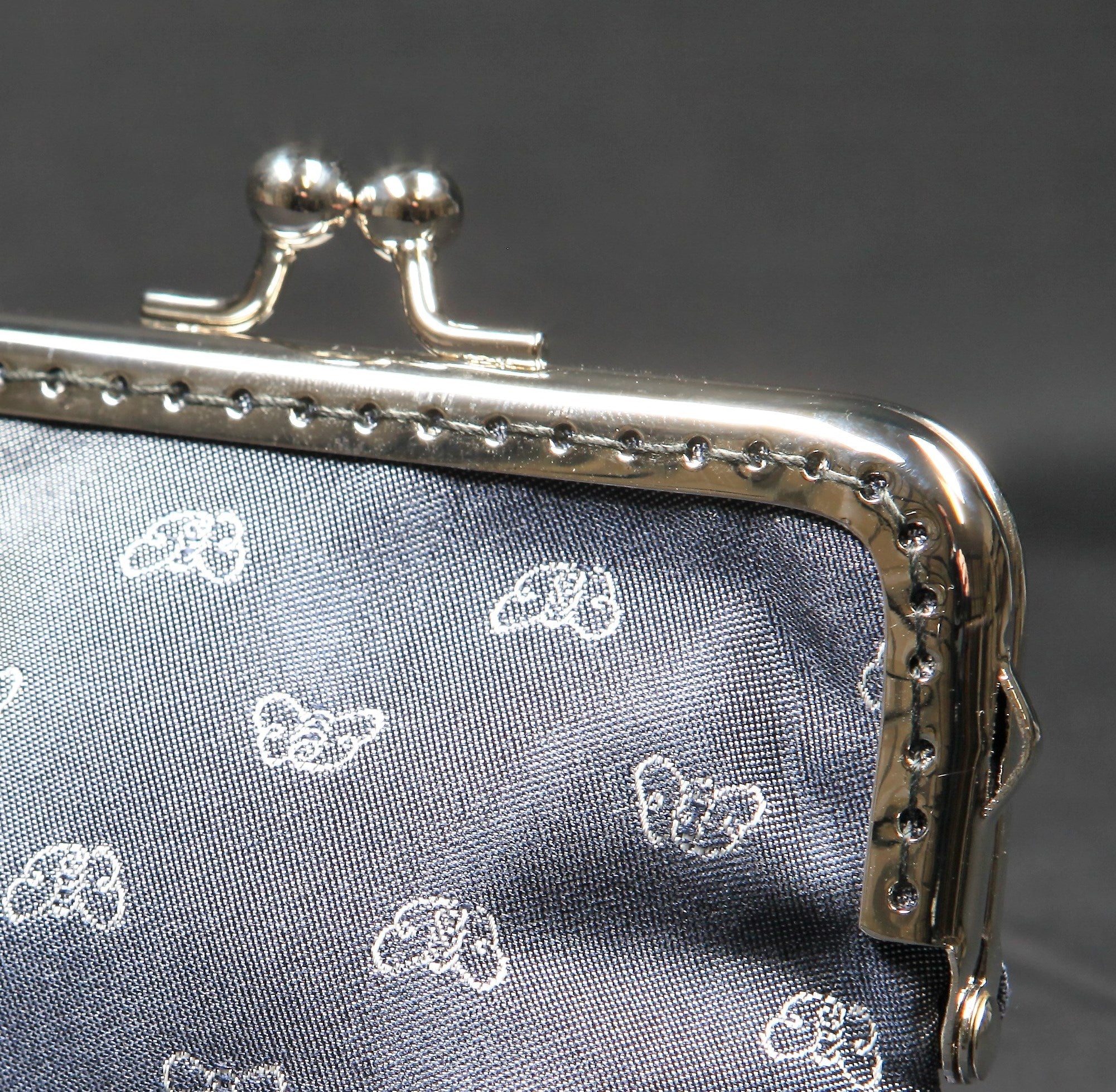Wallet (silk) Jacquard "Silkworm" anthracite – silver-grey