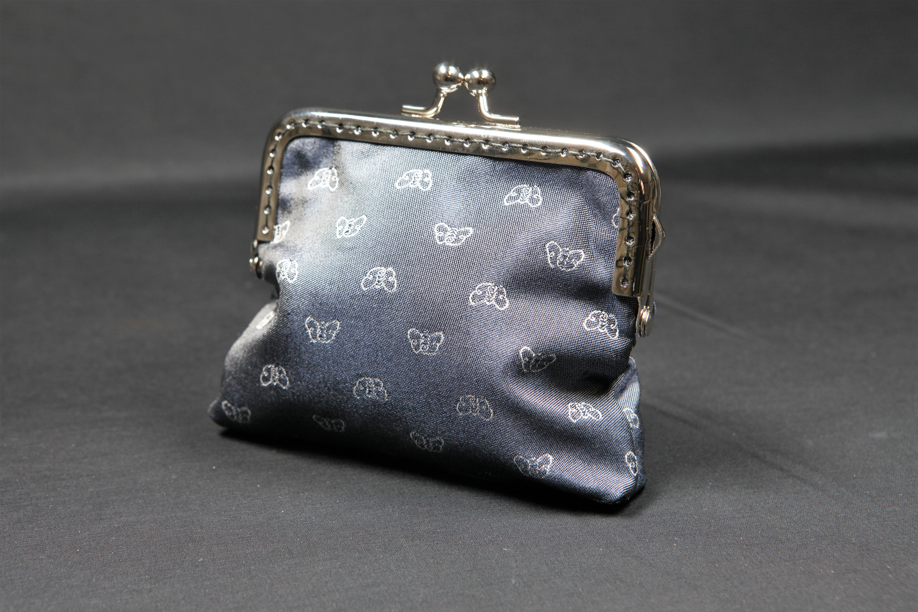 Wallet (silk) Jacquard "Silkworm" anthracite – silver-grey