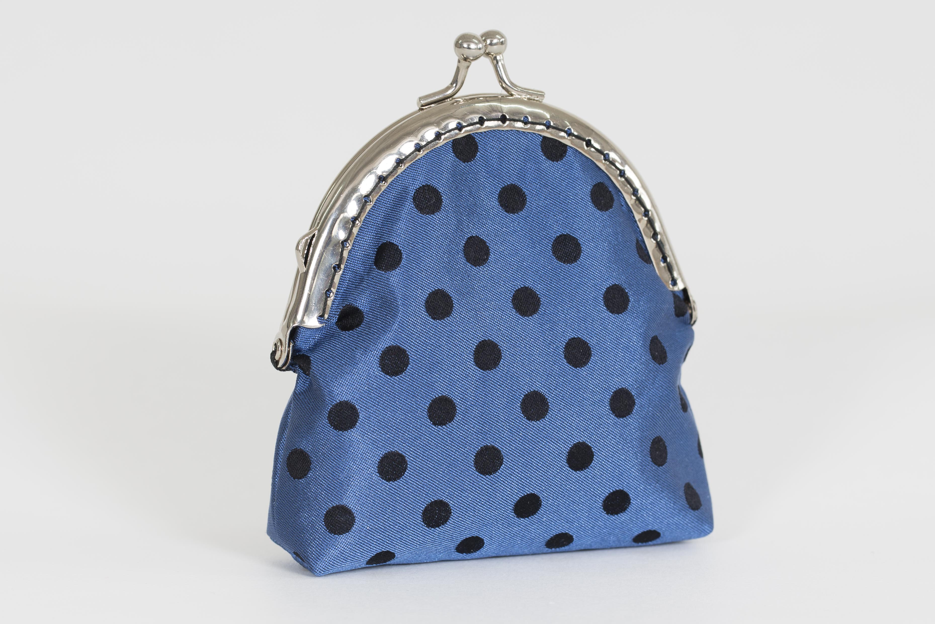Wallet (silk) jacquard polka dot "Punkte" blue - black