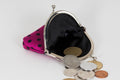 Purse (silk) jacquard polka dot "Punkte" pink – black