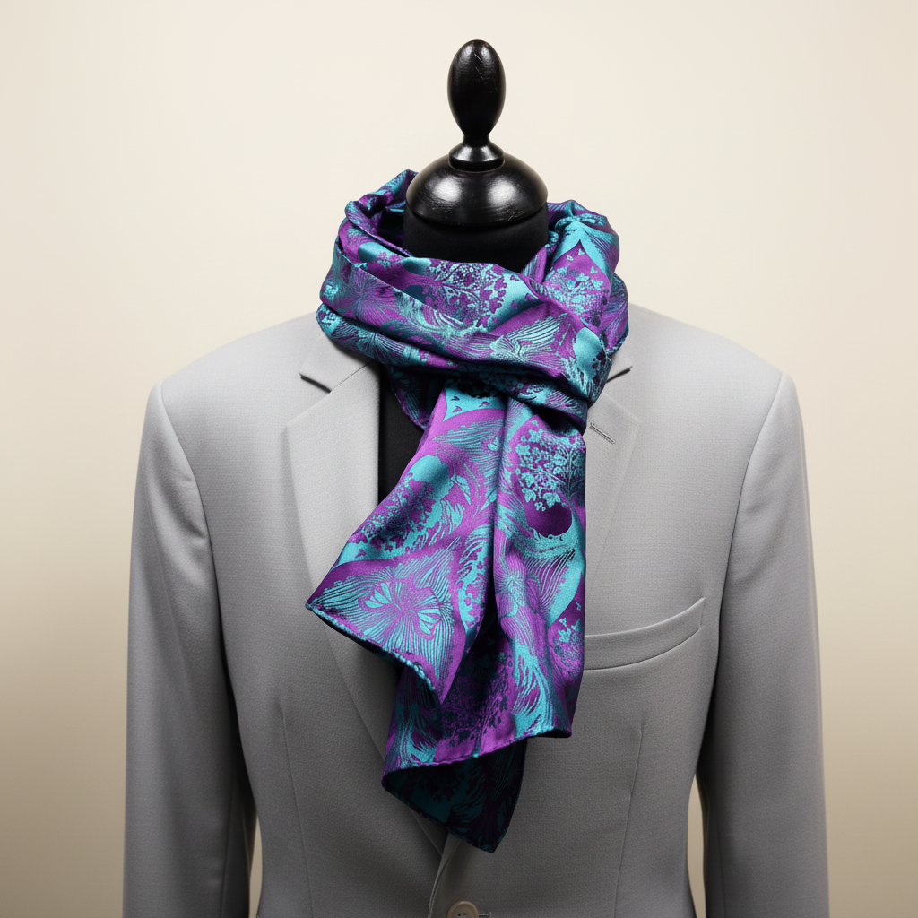 Schal Petrol-Violett Mannequin