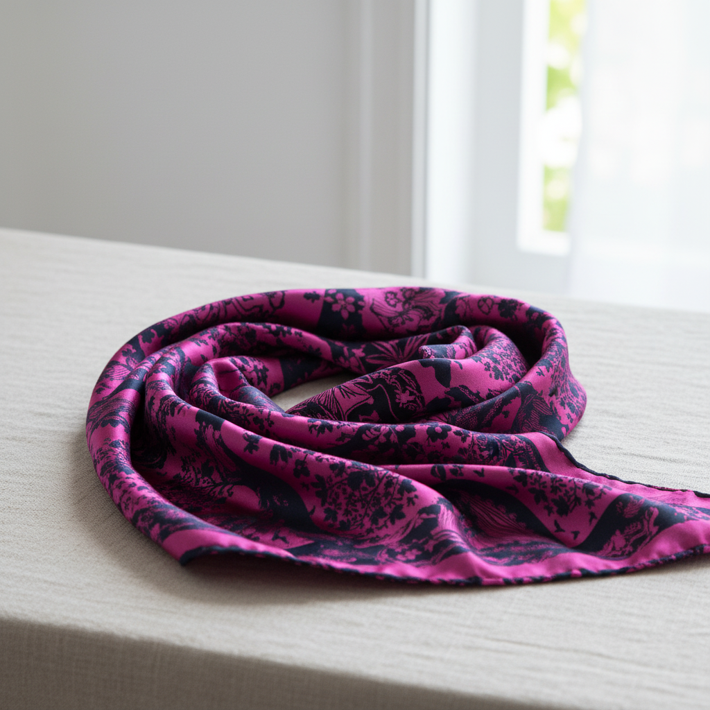 Schal Pink-Dunkelblau drapiert