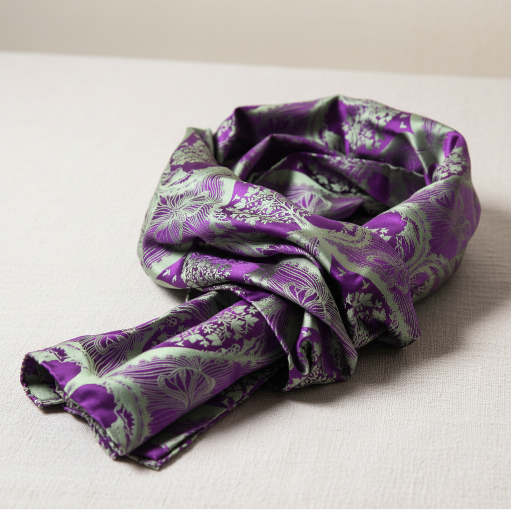 Schal Pistache-Violett drapiert